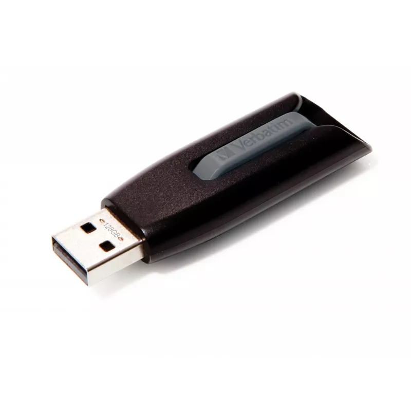 Verbatim V3 - USB 3.0 disks 128 GB - Melns, 128 GB, USB Type-A, 3.2 Gen 1 (3.1 Gen 1), 80 MB/s, Slide, Melns