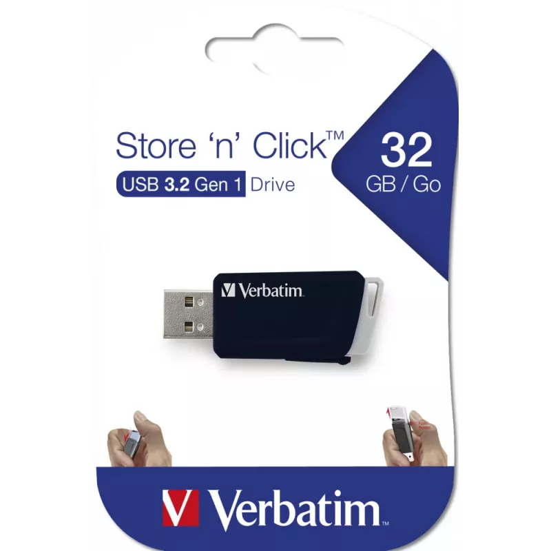 Verbatim Store 'n' Click - USB 2.0 Drive 3.2 GEN1 da 32 GB - Melns