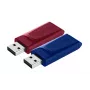 Verbatim Slider - USB diskdzinis - 2x32 GB - zils/sarkans, 32 GB, USB Type-A, 2.0, bīdāms, 8 g, zils, sarkans