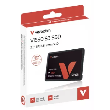 Verbatim Vi550 S3 SSD 512GB, 512 GB, 2,5 collas, 520 MB/s, 6 Gbit/s