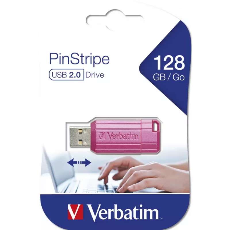 Verbatim PinStripe USB zibatmiņa 128 GB USB Type-A 2.0 Rozā