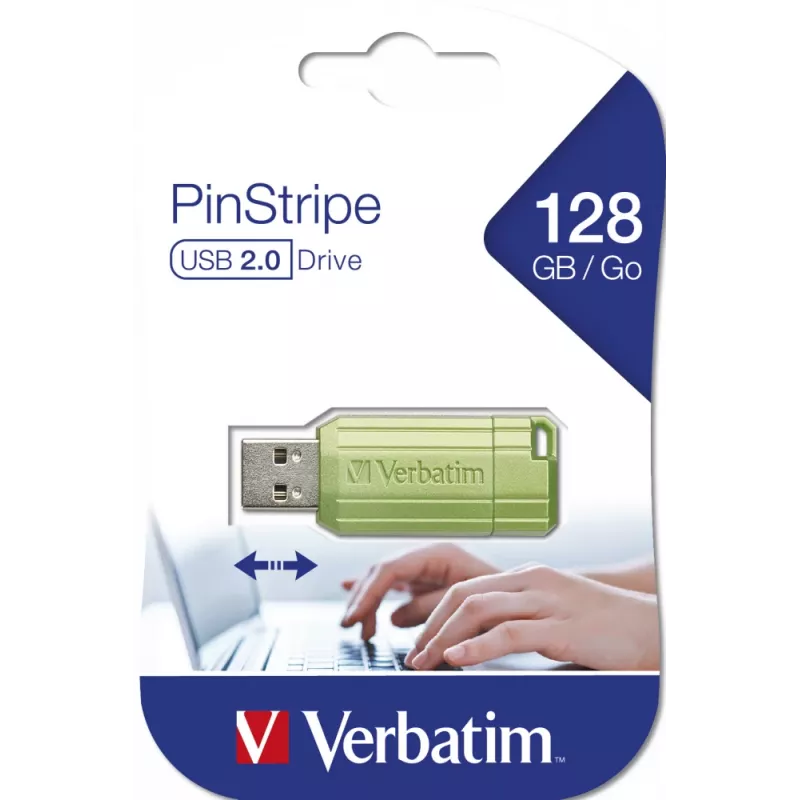 Verbatim PinStripe USB zibatmiņa 128 GB USB Type-A 2.0 zaļa