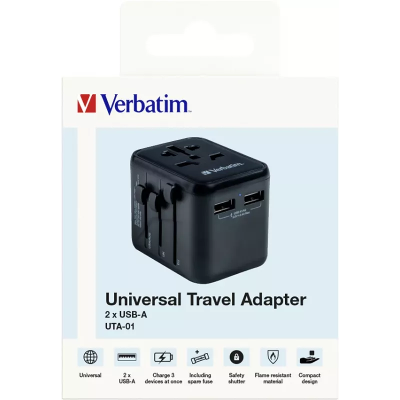 Verbatim 49543 strāvas spraudņa adapteris Universāls Melns