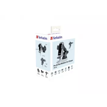 Verbatim FWC-03 Pro Qi Fast Wireless autolādētājs mazumtirdzniecībai Melns