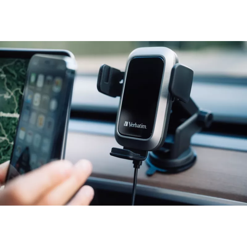 Verbatim FWC-03 Pro Qi Fast Wireless autolādētājs mazumtirdzniecībai Melns