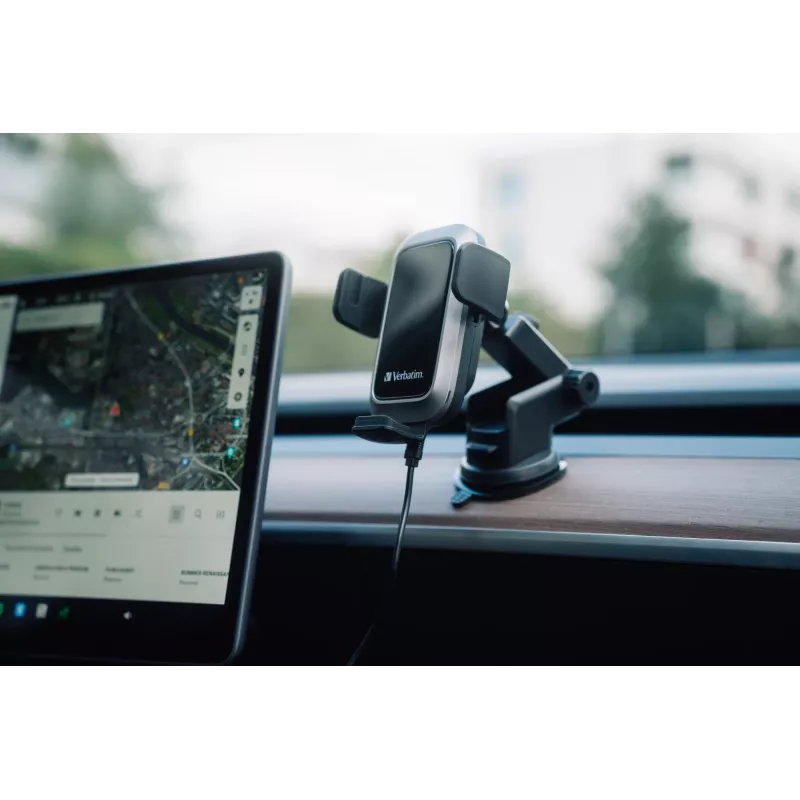 Verbatim FWC-03 Pro Qi Fast Wireless autolādētājs mazumtirdzniecībai Melns