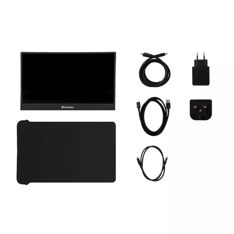 Verbatim 49590 datora monitors 35,6 cm (14 collas) 1920 x 1080 pikseļi Full HD LCD melns