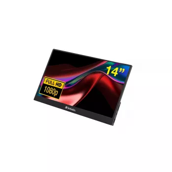 Verbatim 49590 datora monitors 35,6 cm (14 collas) 1920 x 1080 pikseļi Full HD LCD melns