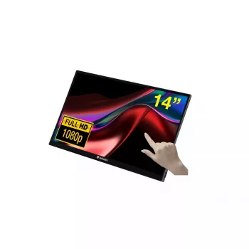 Verbatim 49591 datora monitors 35,6 cm (14 collas) 1920 x 1080 pikseļi Full HD LCD skārienjutīgs Melns