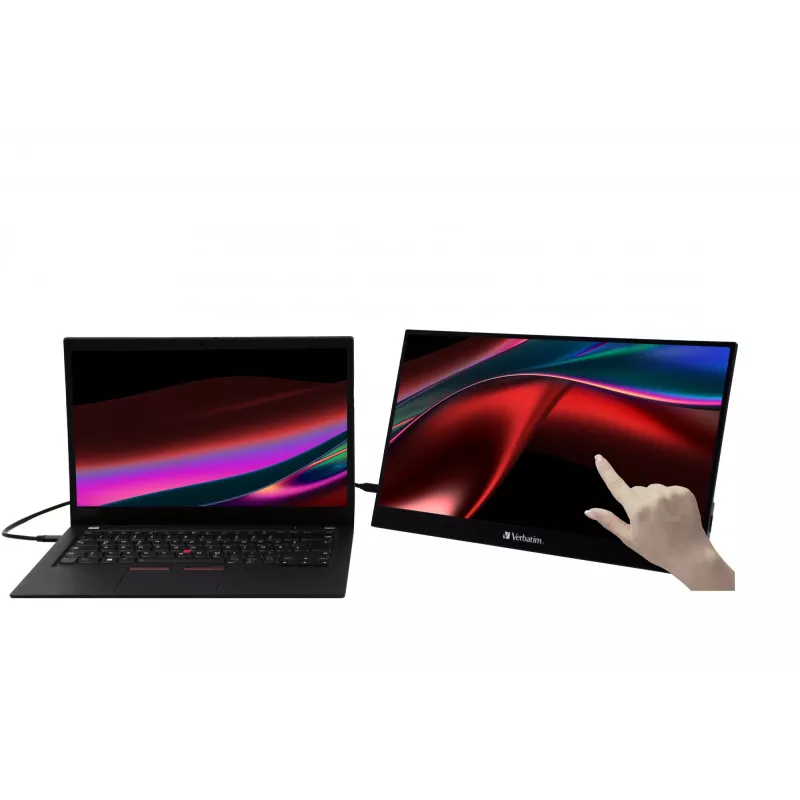 Verbatim 49592 datora monitors 39,6 cm (15,6 collas) 1920 x 1080 pikseļi Full HD LCD Skārienjūtīgs Melns