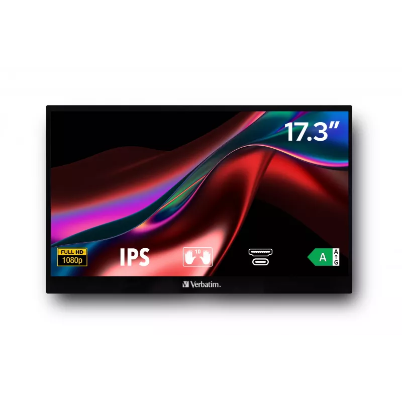 Verbatim 49593 datora monitors 43,9 cm (17,3 collas) 1920 x 1080 pikseļi Full HD LCD skārienjūtīgs melns