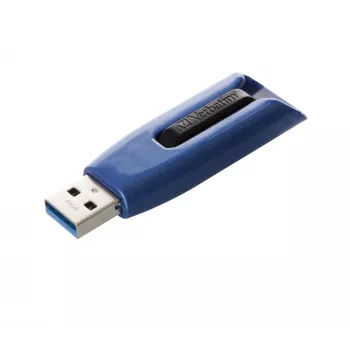 Verbatim V3 MAX - USB 3.0 disks 64 GB - zils, 64 GB, USB Type-A, 3.2 Gen 1 (3.1 Gen 1), Slide, 10 g, zils
