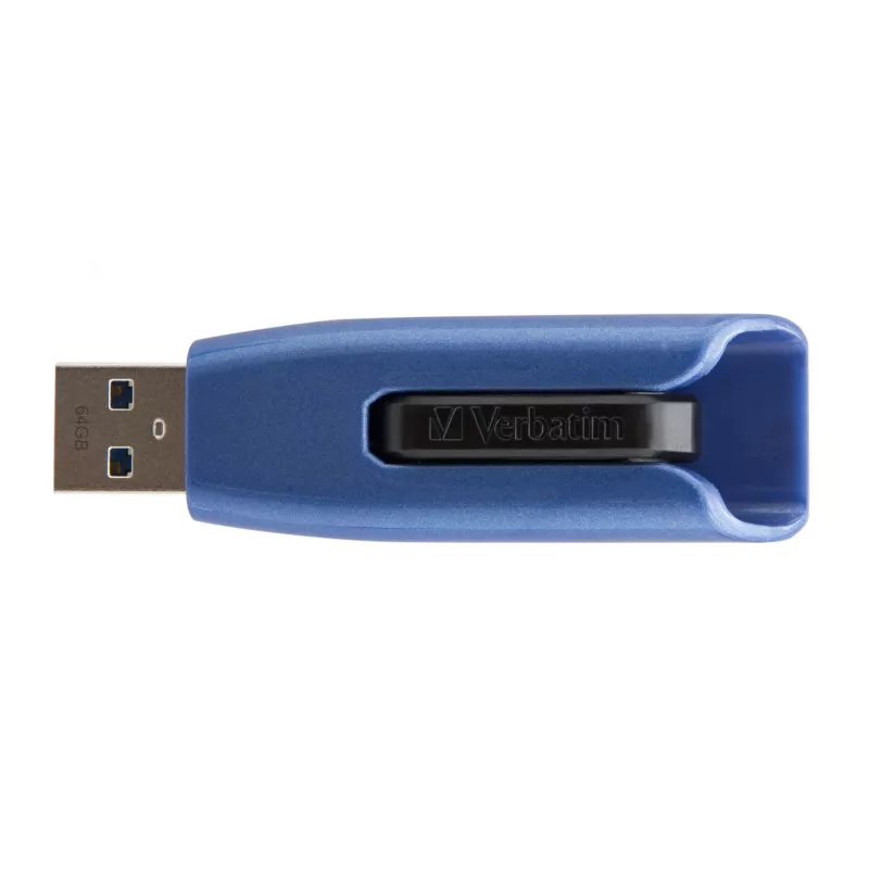 Verbatim V3 MAX - USB 3.0 disks 64 GB - zils, 64 GB, USB Type-A, 3.2 Gen 1 (3.1 Gen 1), Slide, 10 g, zils
