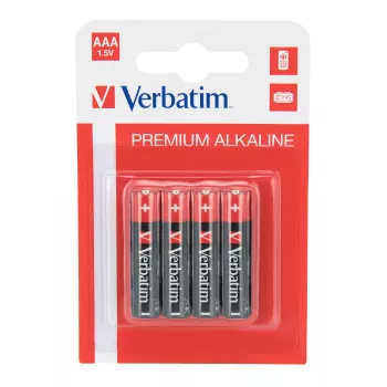Verbatim AAA 4 blistera iepakojums sārma baterijas, vienreizējā baterija, AAA, sārma, 1,5 V, 4 gab., Daudzkrāsains
