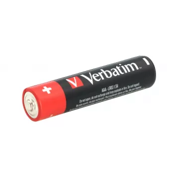 Verbatim AAA 4 blistera iepakojums sārma baterijas, vienreizējā baterija, AAA, sārma, 1,5 V, 4 gab., Daudzkrāsains