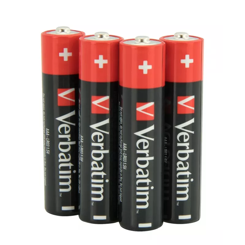 Verbatim AAA 4 blistera iepakojums sārma baterijas, vienreizējā baterija, AAA, sārma, 1,5 V, 4 gab., Daudzkrāsains