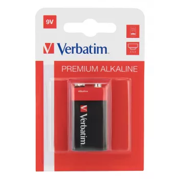 Verbatim 9V sārma baterijas, vienreizlietojama baterija, sārma, 9 V, 1 gab., daudzkrāsaina, 46 g
