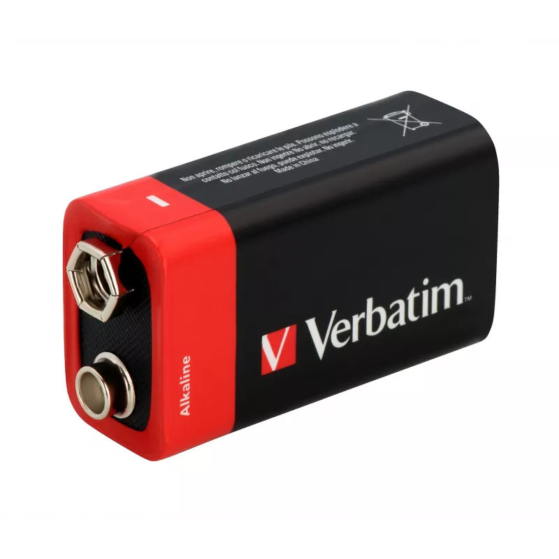 Verbatim 9V sārma baterijas, vienreizlietojama baterija, sārma, 9 V, 1 gab., daudzkrāsaina, 46 g
