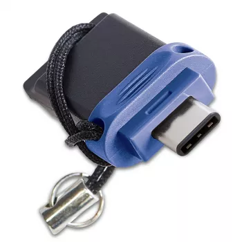 Verbatim Dual - USB 3.0 disks 64 GB - USB-C / USB-A - zils, 64 GB, USB Type-A / USB Type-C, 3.2 Gen 1 (3.1 Gen 1), bez vāciņa, 3,6 g, melns, zils, sudraba