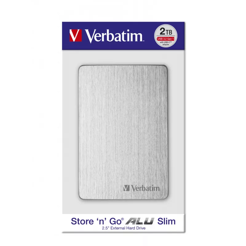 Verbatim Store 'n' Go ALU plāns Portable Hard Drive 1TB Silver