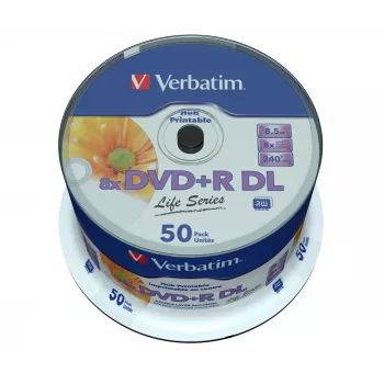 Verbatim 97693 tukšs DVD 8,5 GB DVD+R DL 50 gab.