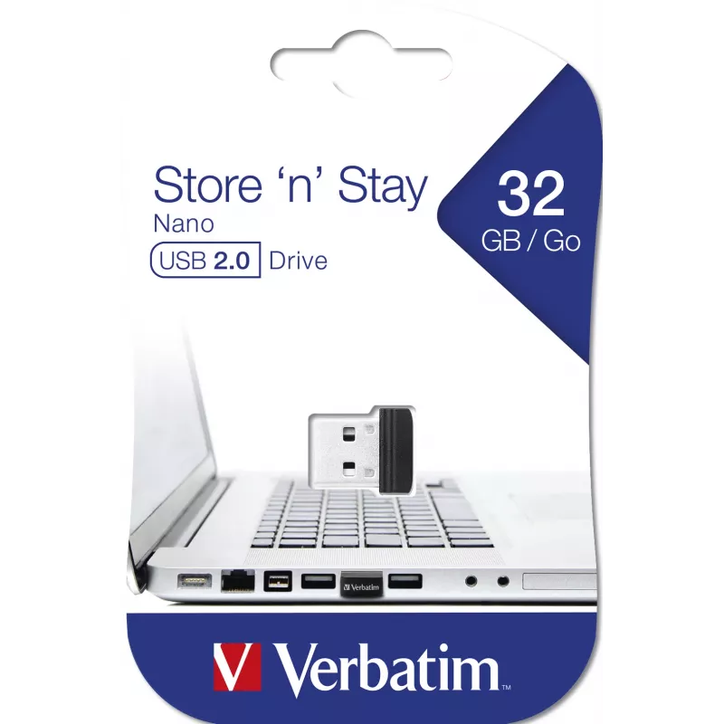 Verbatim Store 'n' Stay NANO - USB zibatmiņa 32 GB - Melna