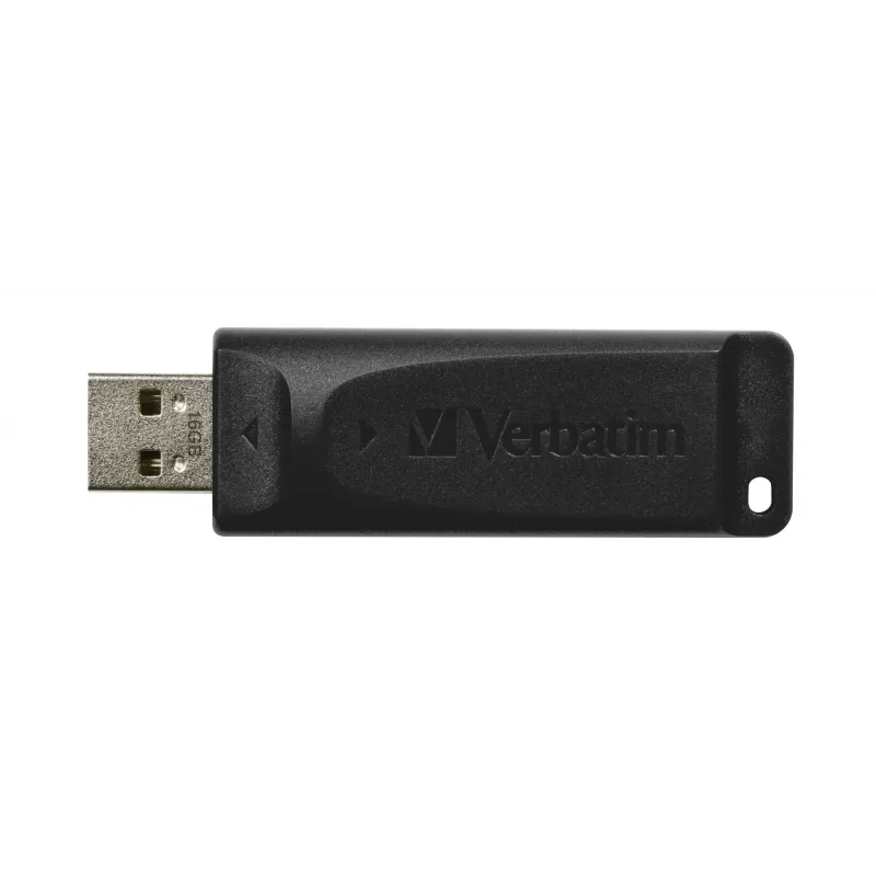 Verbatim Slider - USB diskdzinis 16 GB - Melns, 16 GB, USB Type-A, 2.0, 10 MB/s, Slīdošs, Melns