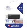 Verbatim Slider - USB disks 64 GB - Melna, 64 GB, USB Type-A, 2.0, 10 MB/s, Slide, Melna
