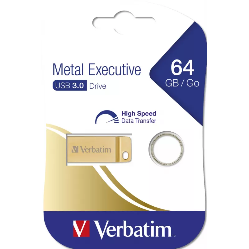 Verbatim Metal Executive - USB 3.0 disks 64 GB - zelts