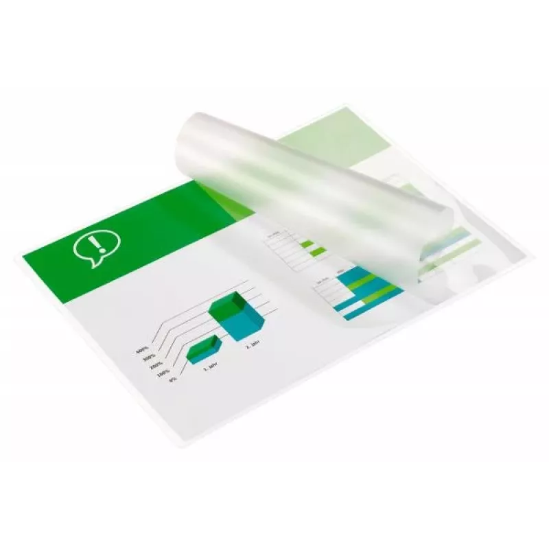 GBC laminēšanas plēves A4 100 mikroni, glancēta, caurspīdīga, A4, 216 mm, 303 mm, 100 gab.