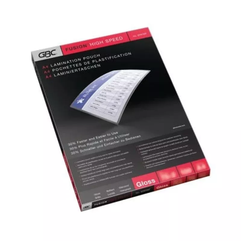GBC laminēšanas plēves kabata A4 High Speed 75 mikroni, Glancēta, A4, 216 mm, 0,15 mm, 303 mm, 100 gab.