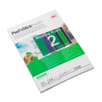 GBC Laminēšanas plēves kabatiņa A4, lipīga, matēta, 75 mikroni, spīdīga, A4, 0,15 mm, 25 gab.