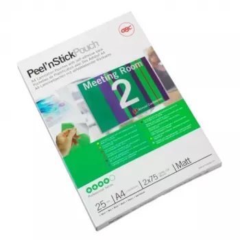 GBC Laminēšanas plēves kabatiņa A4, lipīga, matēta, 75 mikroni, spīdīga, A4, 0,15 mm, 25 gab.