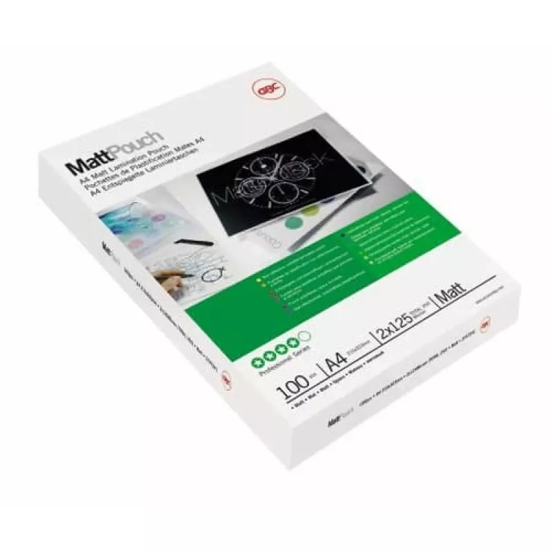 GBC laminēšanas plēves A3, matētas, 125 mikroni, matēta apdare, balta, A3, 0,25 mm, 303 mm, 426 mm
