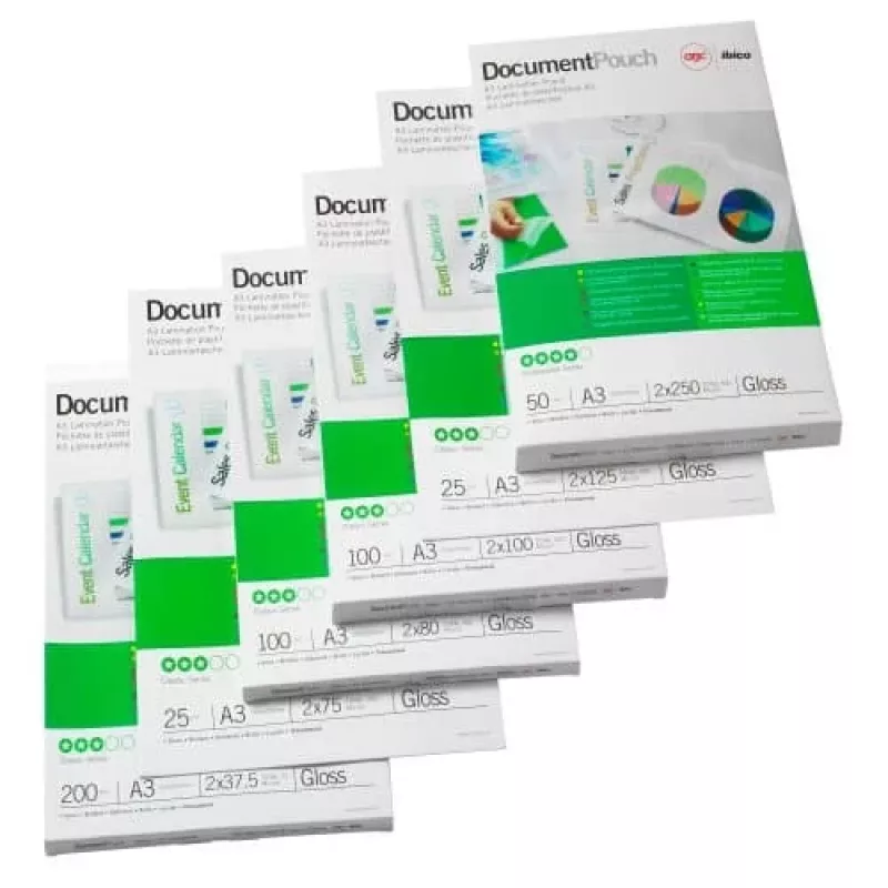 GBC Laminēšanas plēve A3 Pašlīmējoša 125 Mikroni, Glancēta, Caurspīdīga, A3, 0,25 mm, 303 mm, 426 mm