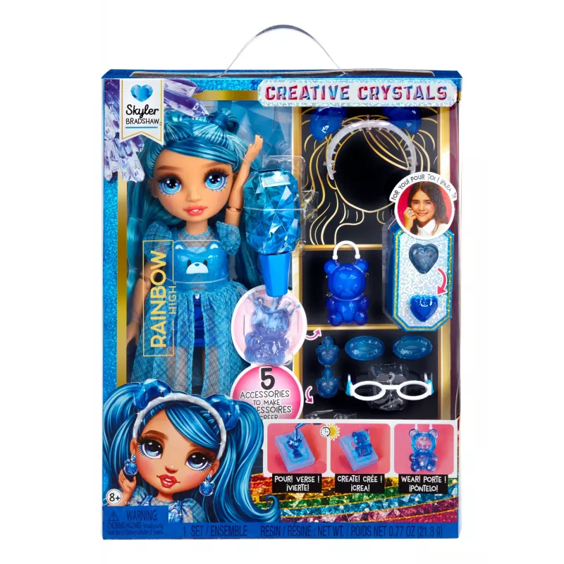 Rainbow High Creative Crystals Fashion Doll- Skyler, modes lelle, sieviešu dzimums, 8 gadi, 280 mm, daudzkrāsains