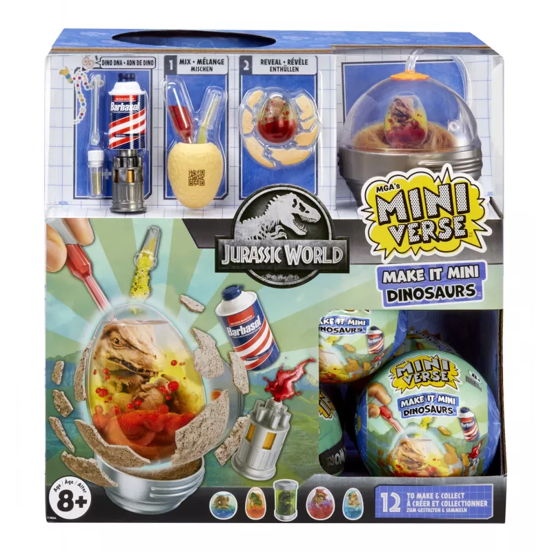 Miniverse Make It Mini Dinosaurs (Juras laikmeta pasaule) PDQ, 8 gadi, Daudzkrāsains, Plastmasa