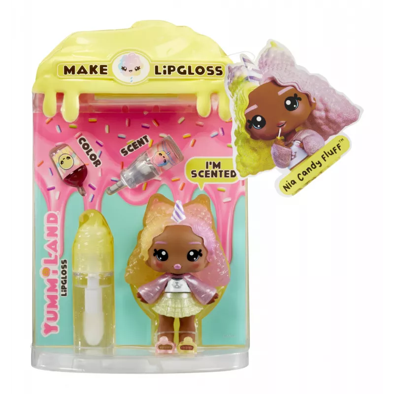 MGA Entertainment Yummiland Lūpu spīduma lelle 2. sērija – Cukura vate (Nia Candy Fluff)