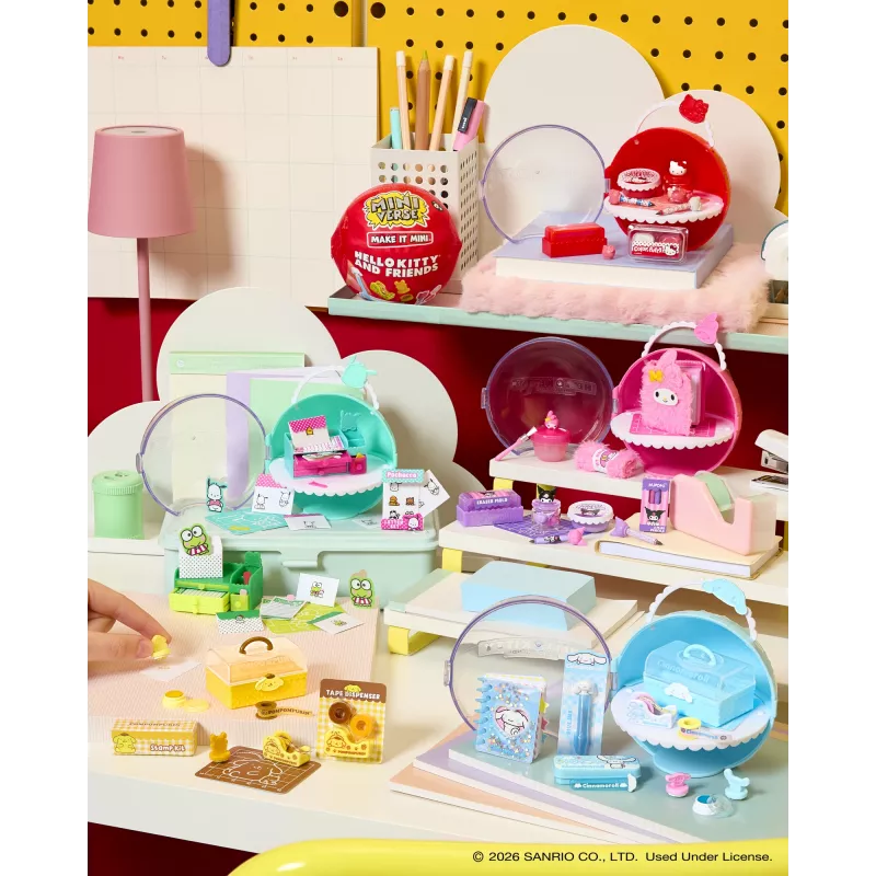 Miniverse Make It Mini Hello Kitty and Friends Series 3, 8 gadi, Hello Kitty, Daudzkrāsains, Plastmasa, Sveķi