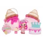 MGA Entertainment Yummiland skaistuma somiņas rotaļu komplekts + lūpu spīduma lelle - saldējuma skaistuma somiņa