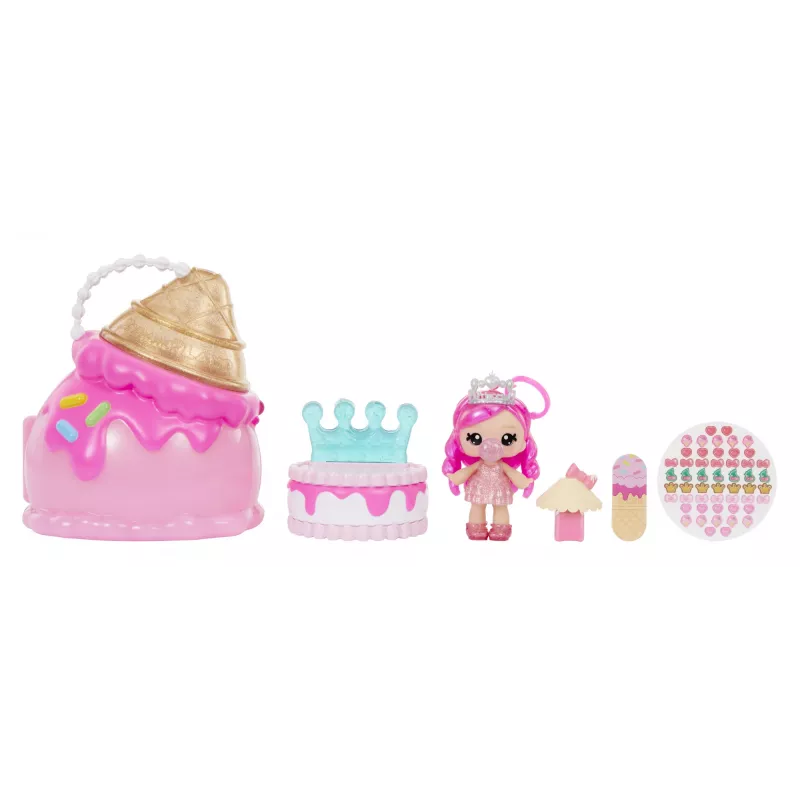 MGA Entertainment Yummiland skaistuma somiņas rotaļu komplekts + lūpu spīduma lelle - saldējuma skaistuma somiņa