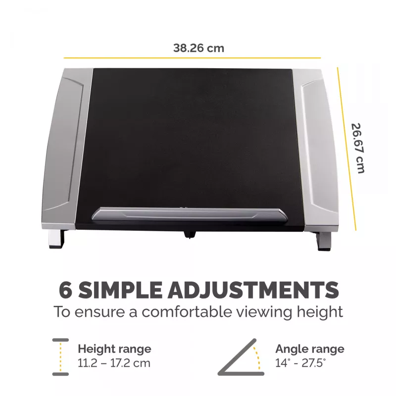 Fellowes Office Suites portatīvā datora pacēlājs, melns, 43,2 cm (17 collas), 5 kg, 140–190 mm, 382 mm, 290 mm