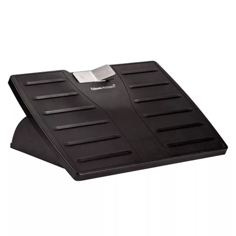 Fellowes Kāju balsts zem galda - Office Suites zem galda kāju balsts, ergonomisks kāju balsts ar 3 augstuma regulēšanas pozīcijām un antibakteriālu tehnoloģiju - Kāju balsta krēsls birojam un mājām - Melns