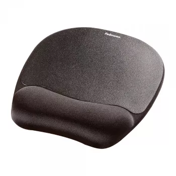 Fellowes peles paklājiņš ar plaukstas balstu, atmiņas putu peles paliktnis, ergonomisks peles paklājiņš, melns