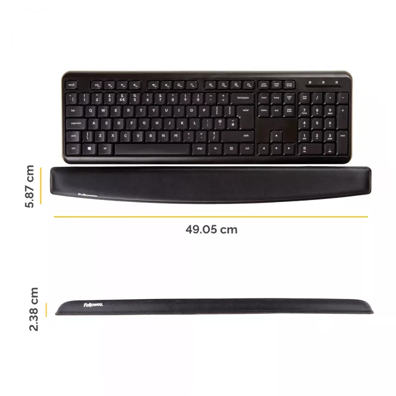 Fellowes tastatūras plaukstu balsts – atmiņas putu plaukstu balsts – ergonomisks plaukstu atbalsts datora, klēpjdatora, mājas biroja lietošanai – melns