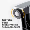 Fellowes klēpjdatora statīvs galdam - Office Suites Plus regulējams klēpjdatora statīvs mājas un biroja lietošanai - klēpjdatora pacēlājs ar 5 augstuma regulējumiem - maksimālais monitora izmērs 17 collas, maksimālais svars 5 kg - melns/sudrabains