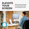 Fellowes datoru monitora statīvs ar 3 augstuma regulēšanas pozīcijām - Designer Suites monitoru paaugstinājums ar glabāšanas paplāti - Ergonomisks regulējams monitora statīvs datoriem - Maksimālais svars 18 kg / maksimālais izmērs 21 colla - melns/pērļains