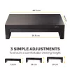 Fellowes datoru monitora statīvs ar 3 augstuma regulēšanas pozīcijām - Designer Suites monitoru paaugstinājums ar glabāšanas paplāti - Ergonomisks regulējams monitora statīvs datoriem - Maksimālais svars 18 kg / maksimālais izmērs 21 colla - melns/pērļains