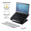 Fellowes Designer Suites klēpjdatora pacēlājs, klēpjdatora statīvs, melns, plastmasa, 43,2 cm (17 collas), 11,3 kg, FIRA International, EN ISO 9241-5