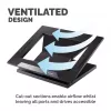 Fellowes Designer Suites klēpjdatora pacēlājs, klēpjdatora statīvs, melns, plastmasa, 43,2 cm (17 collas), 11,3 kg, FIRA International, EN ISO 9241-5